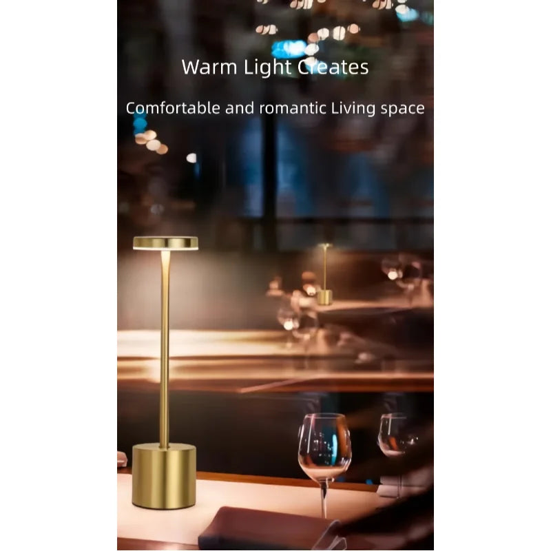LED Rechargeable Touch Table Lamp – 3-Color Dimmable